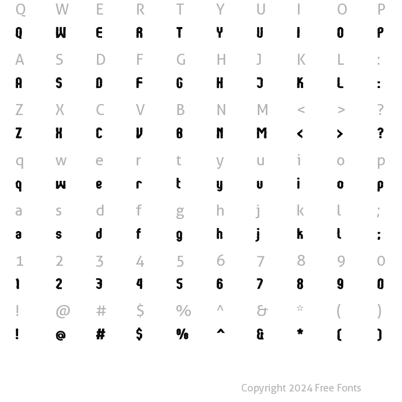 Character Map of Kumba Claw Bold