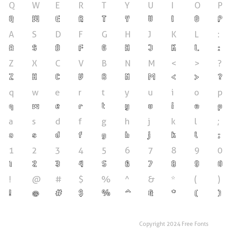 Character Map of Kumba Claw Outline Expanded