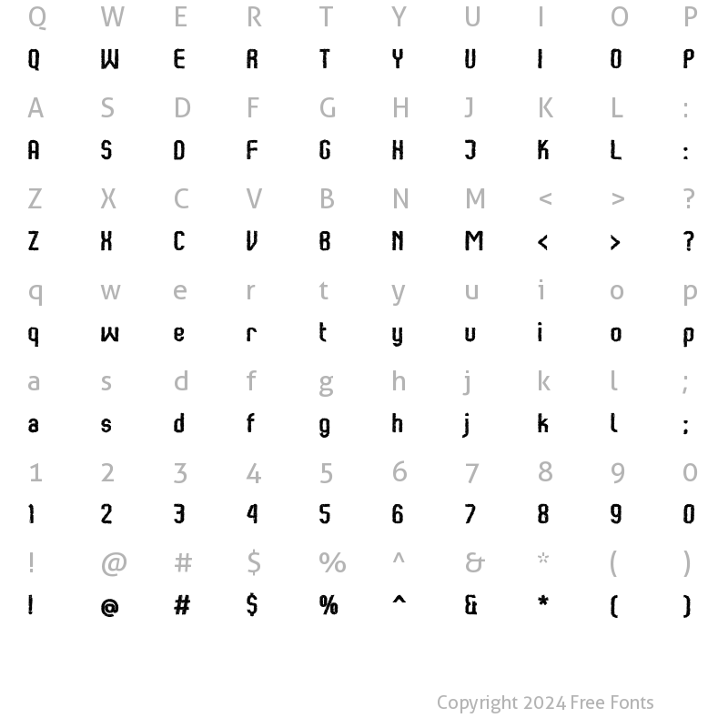 Character Map of Kumba Claw Regular