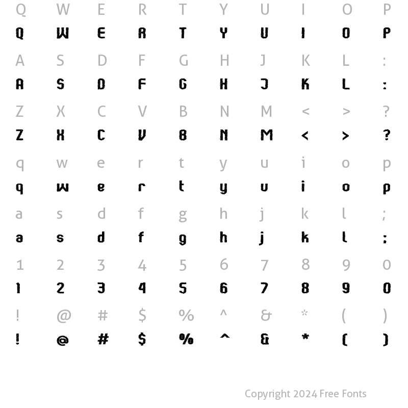 Character Map of Kumba Claw SemiBold Expanded