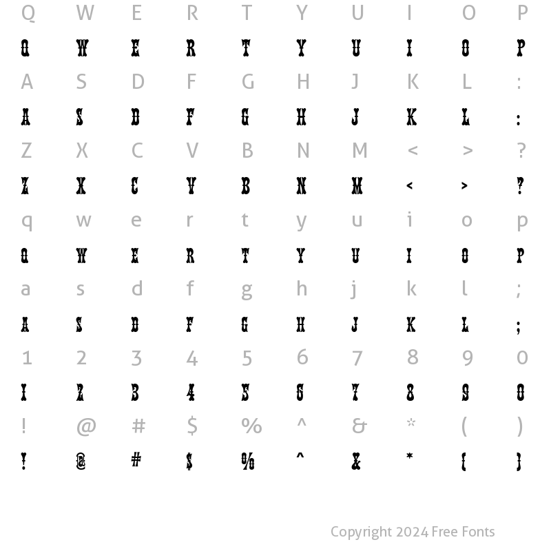 Character Map of Kumparsita Regular