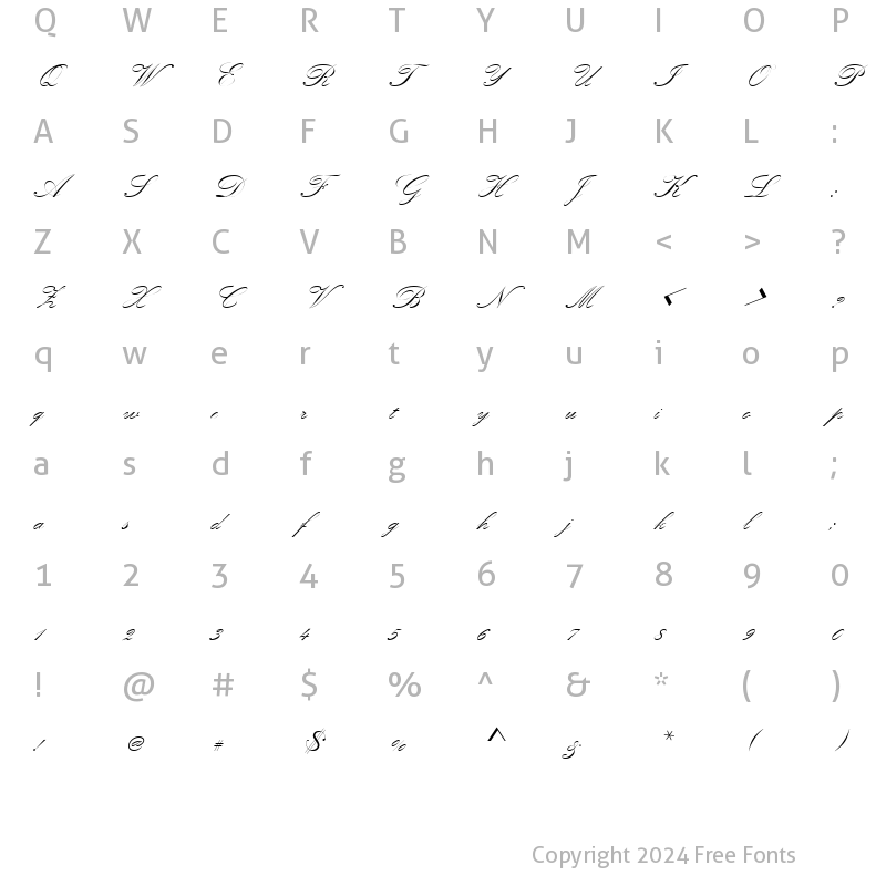 Character Map of KunstlerschreibschDMed Regular