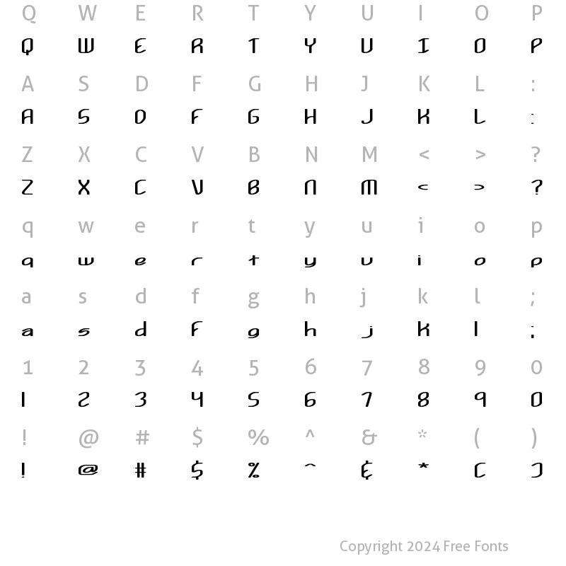 Character Map of Kurvature BRK Regular