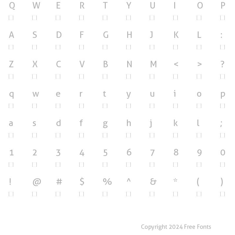 Character Map of Kwikfont Medium