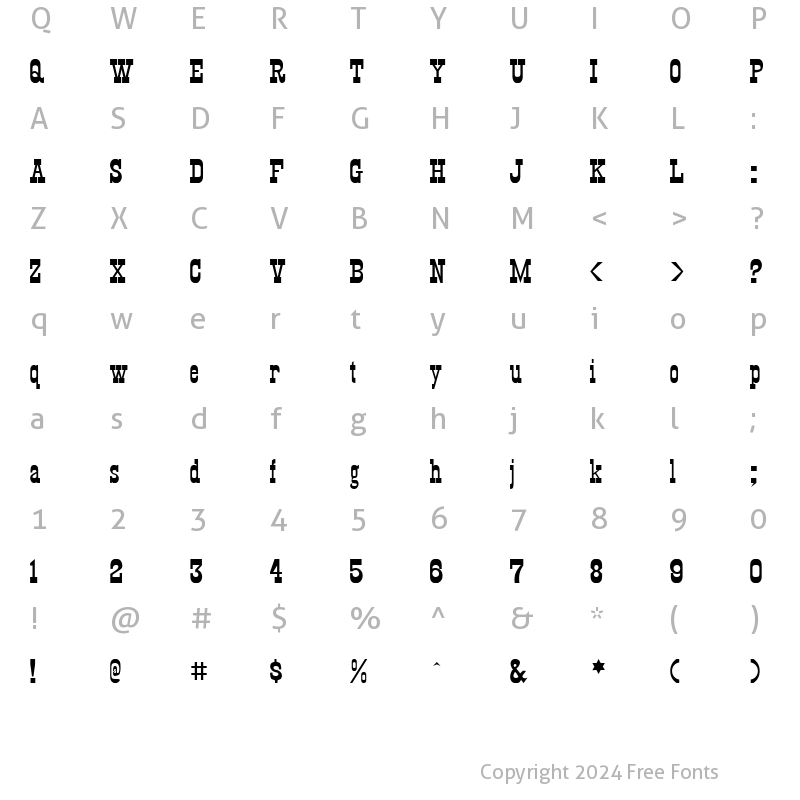 Character Map of KyhotaOne Regular