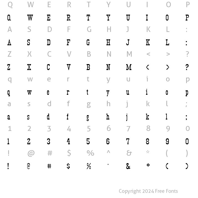 Character Map of KyhotaTwo Regular