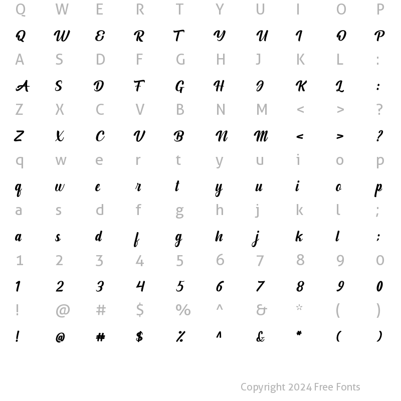 Character Map of Kylie Regular