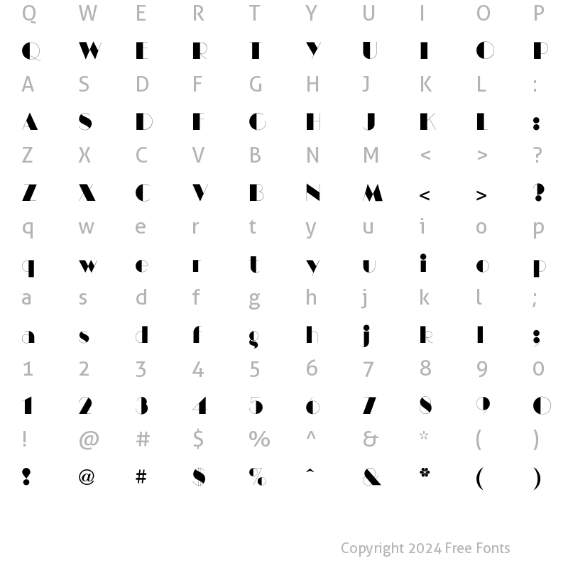 Character Map of L SCManhattan Regular