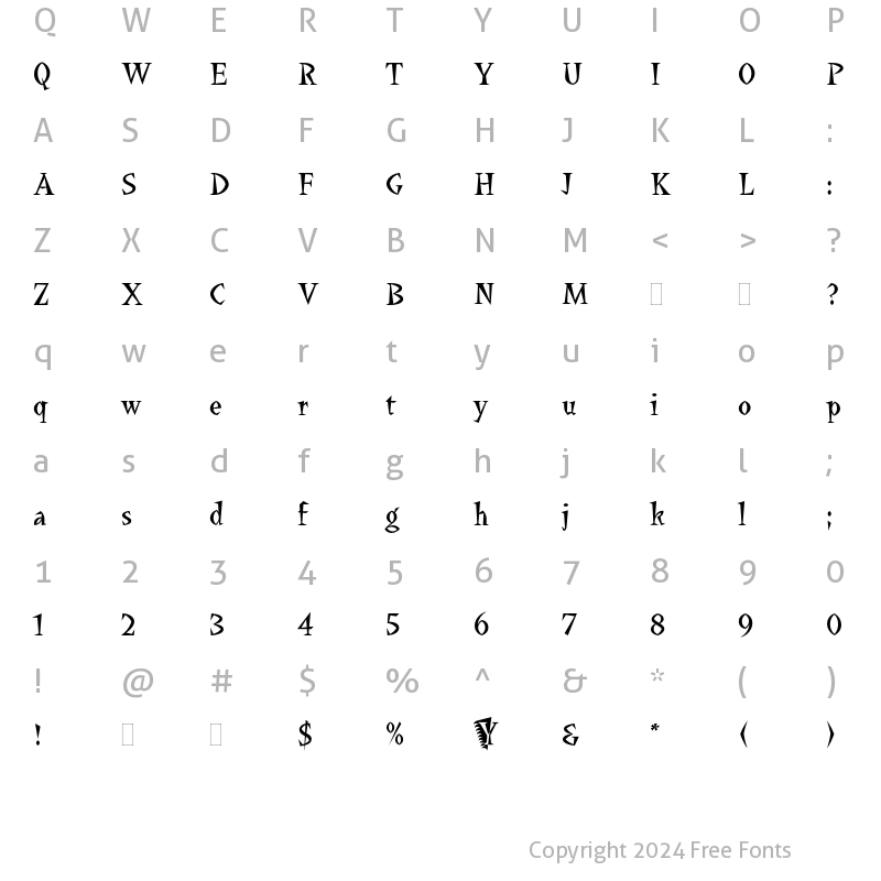 Character Map of La Bamba Plain Regular