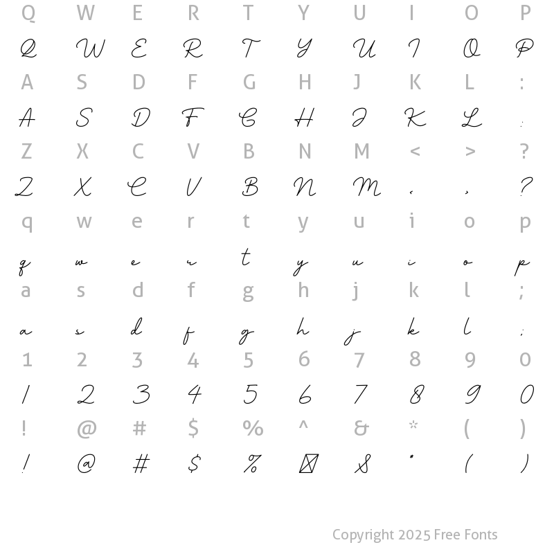 Character Map of La Cavoritte Regular