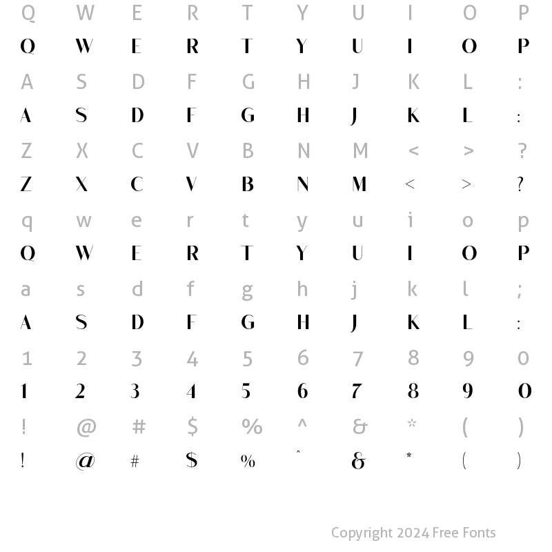 Character Map of La Foonte Sans reguler