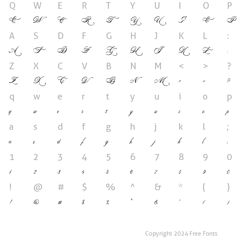 Character Map of La Graziela Regular