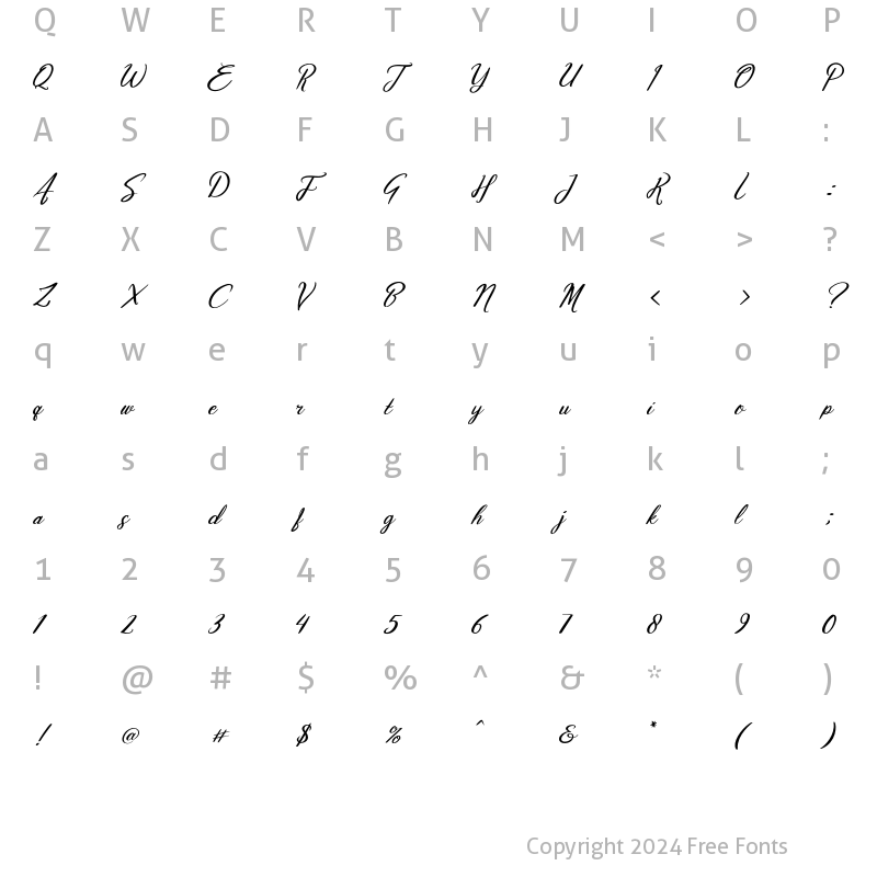 Character Map of La Maison Script