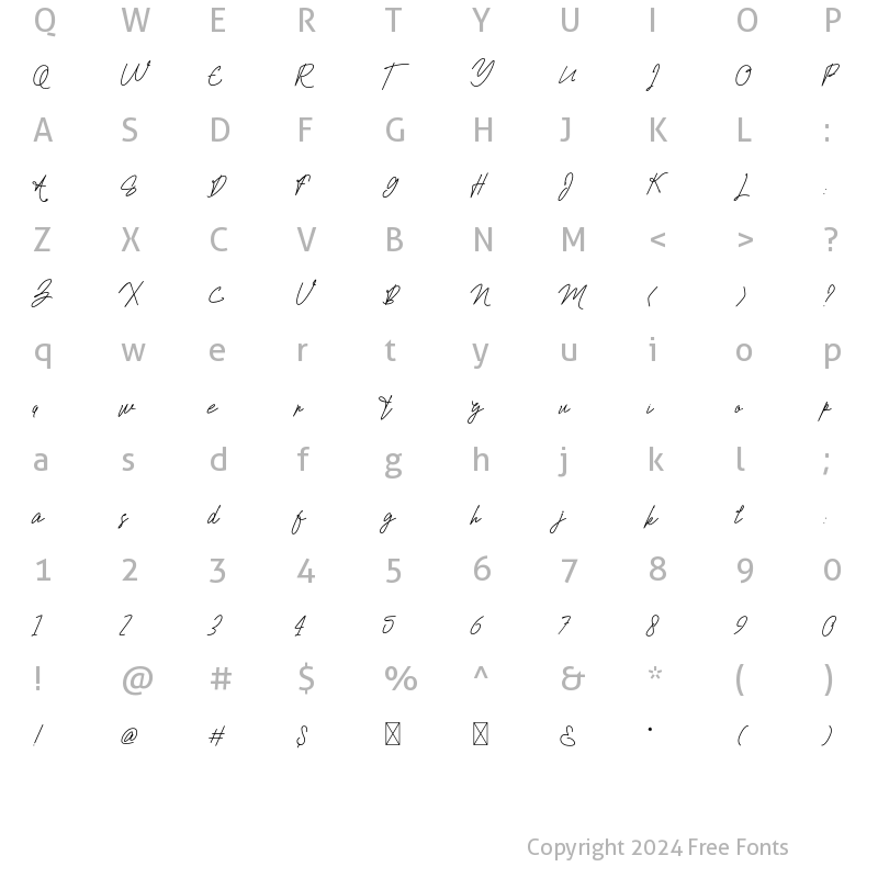 Character Map of La Nantes Regular