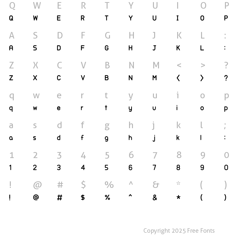 Character Map of LABChubby Regular