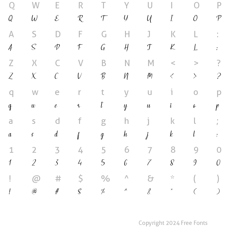 Character Map of Laborious Regular