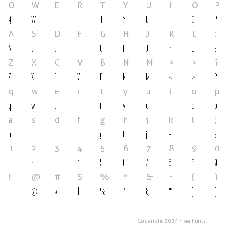 Character Map of Labtop Secundo Regular