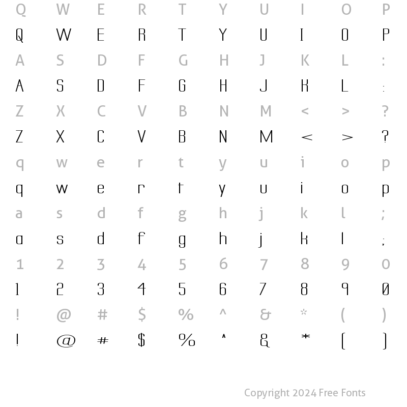 Character Map of Labtop Secundo Superwide Regular