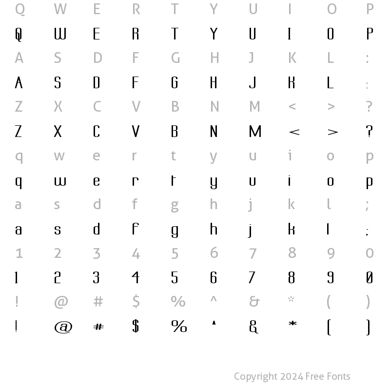 Character Map of Labtop Superwide Boldish Regular