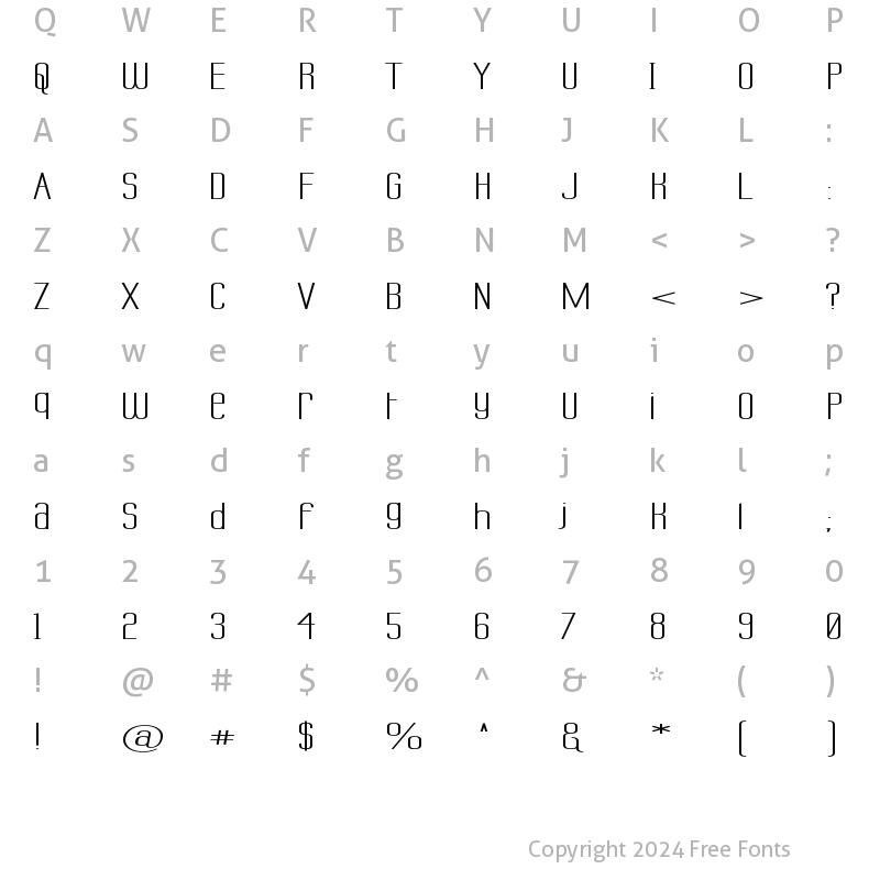 Character Map of Labtop Unicase Superwide Regular