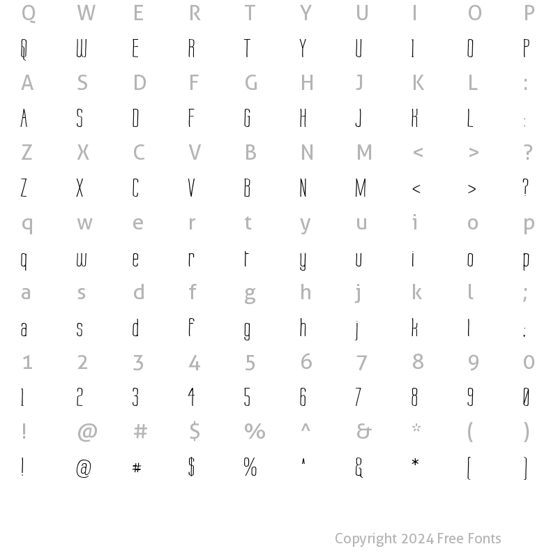 Character Map of Labtop Warp 2 Regular