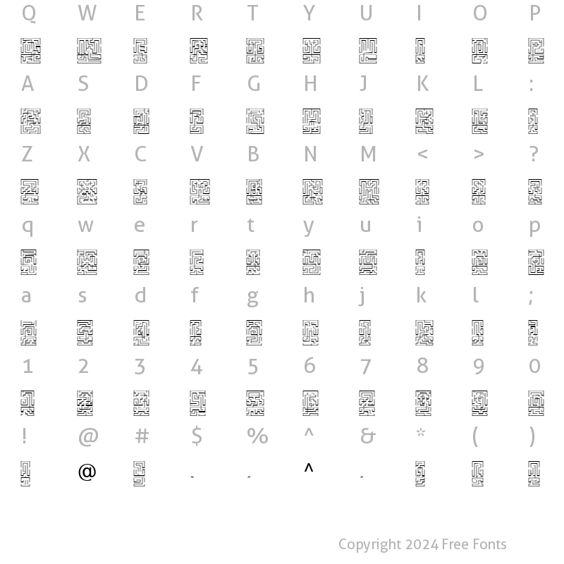 Character Map of Labyrinth1 Becker Normal