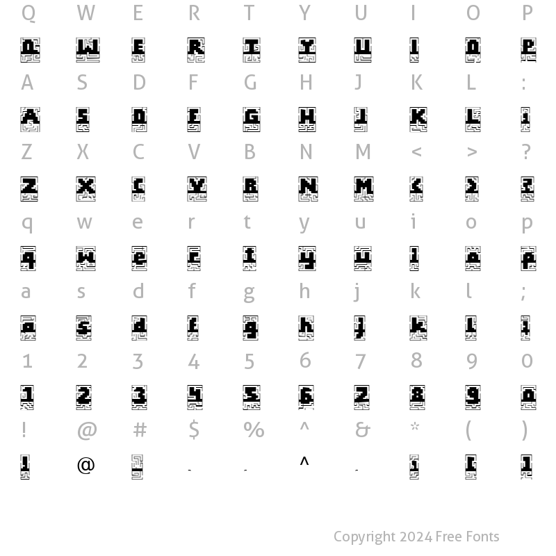 Character Map of Labyrinth2 Becker Normal