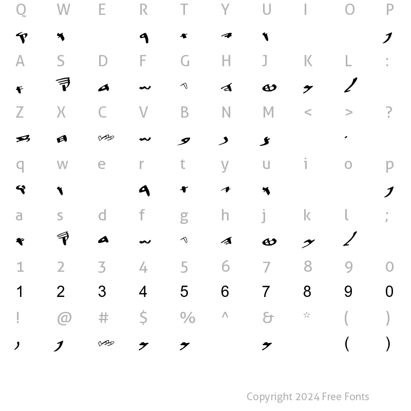 Character Map of Lachish 4 Regular