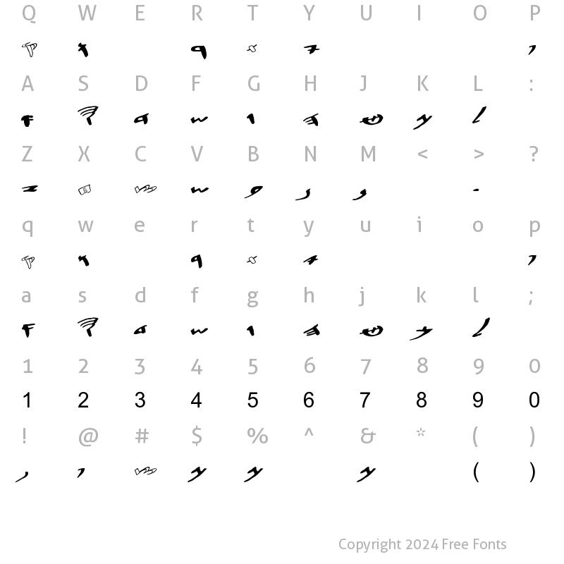 Character Map of Lachish 5 Regular