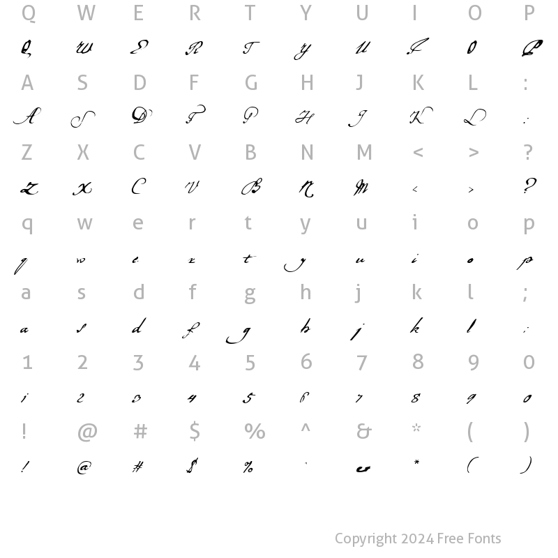 Character Map of LaDanse Regular