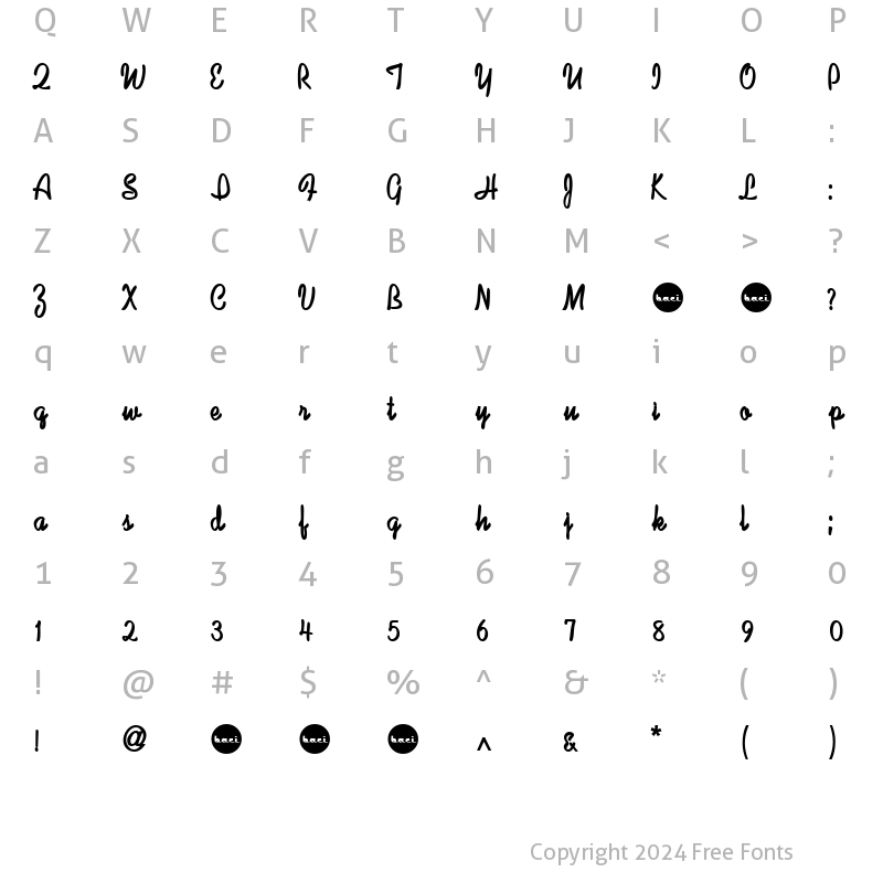 Character Map of LaDolceVita Regular