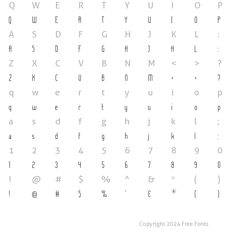 Character Map of Lady Ice - Light Regular