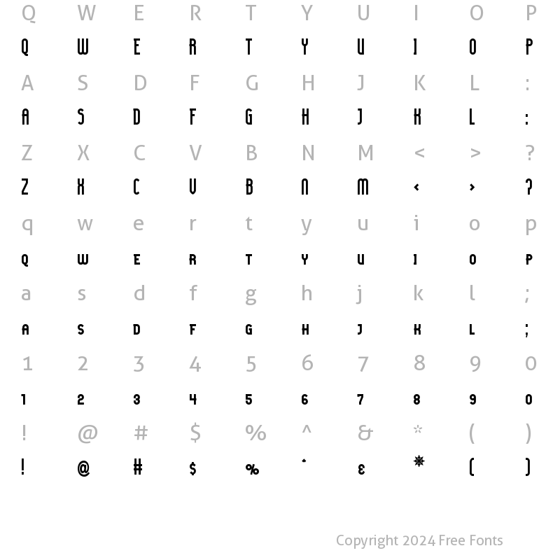 Character Map of Lady Ice - SC Bold