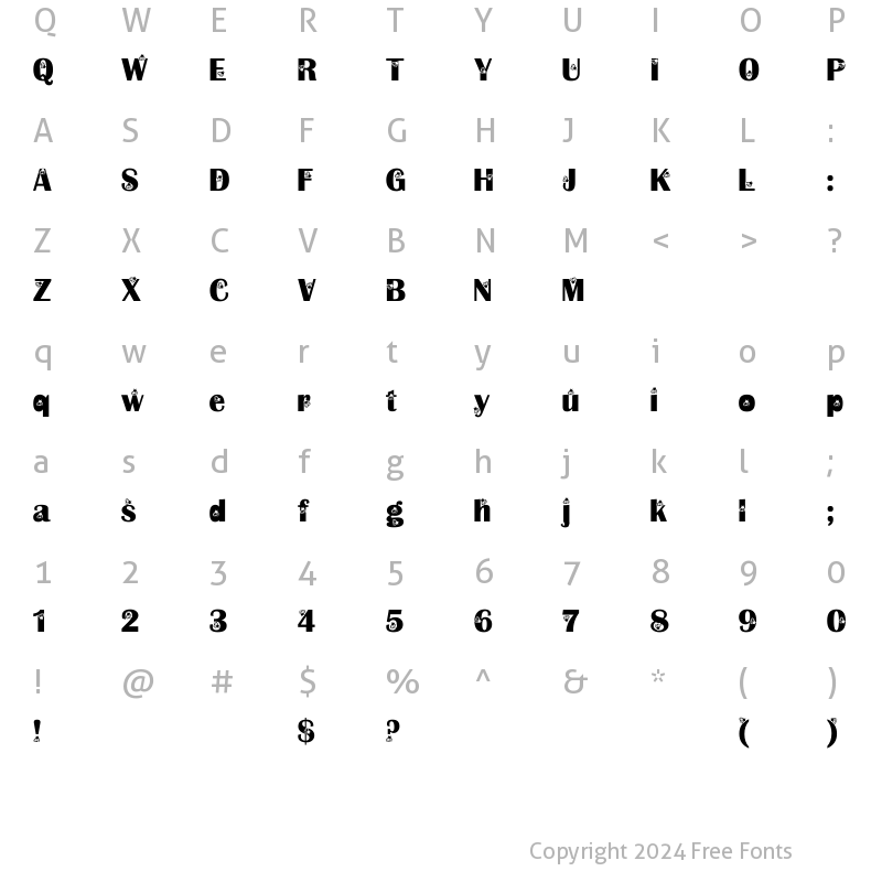 Character Map of Ladybird Regular