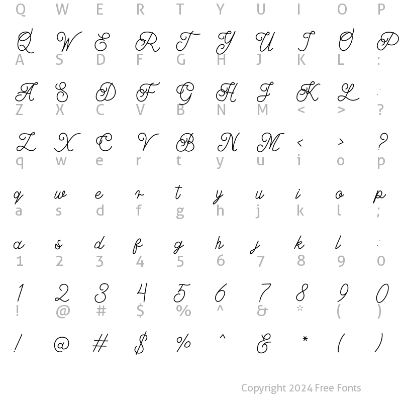 Character Map of LaEva Medium