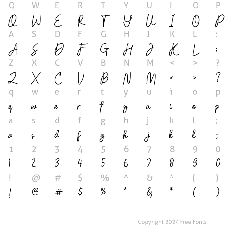 Character Map of Lafentha Regular