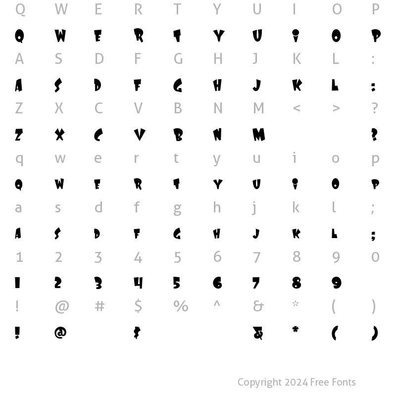 Character Map of LaffRiotNF Regular