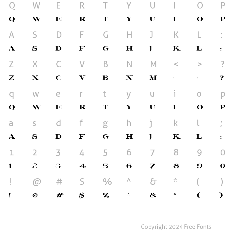 Character Map of Lafitte Regular