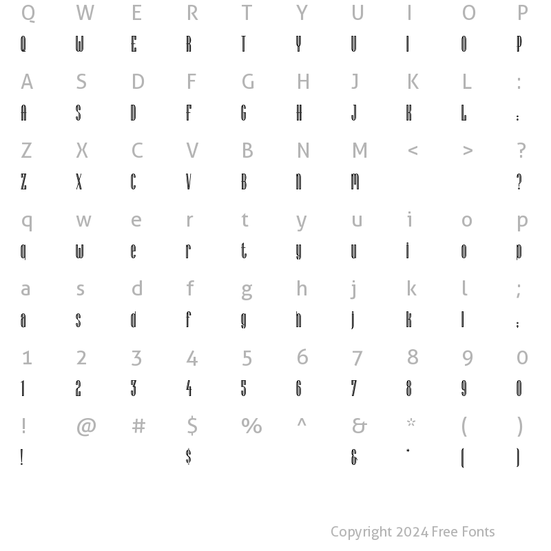 Character Map of Lagniappe-Inline Regular