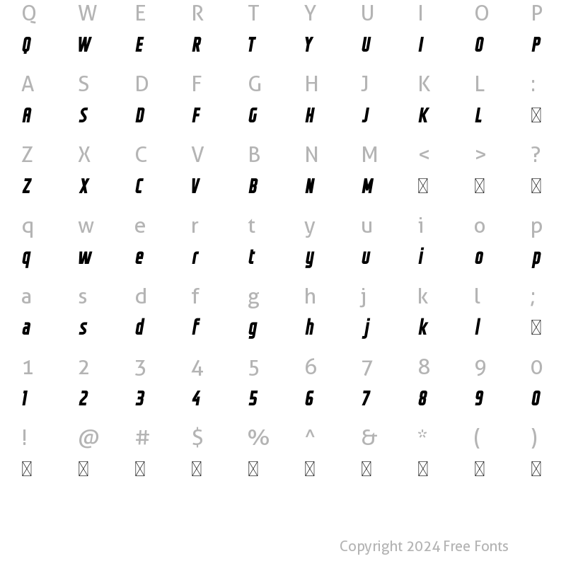 Character Map of Lagoon Beach Italic