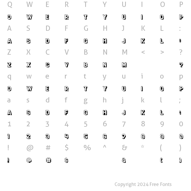 Character Map of Laguna Shadow Regular