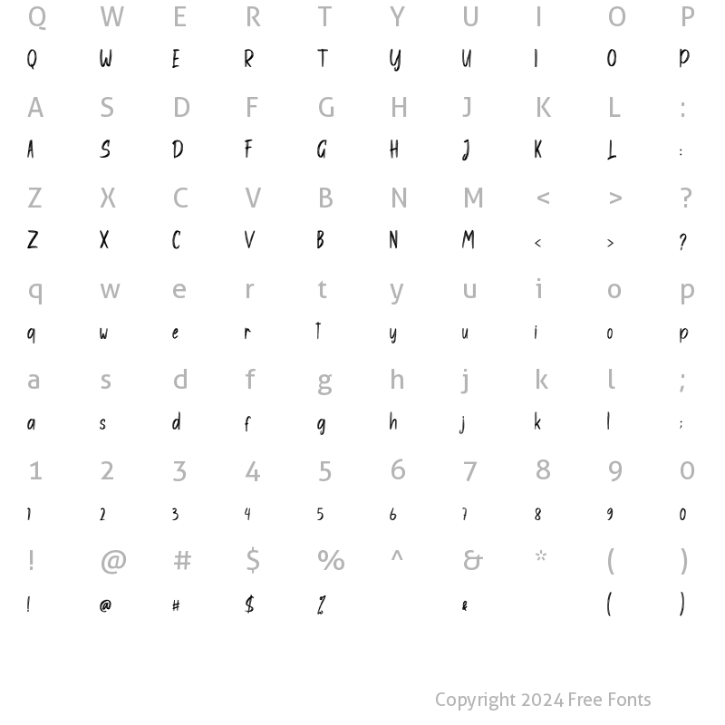 Character Map of Lagurels Regular