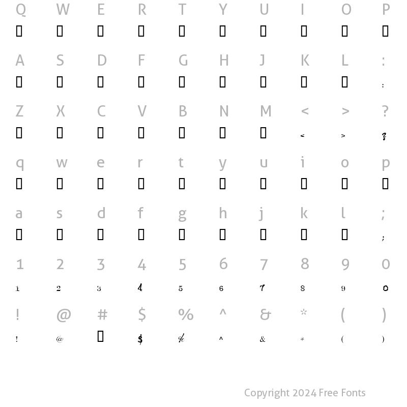 Character Map of Lakahat Regular