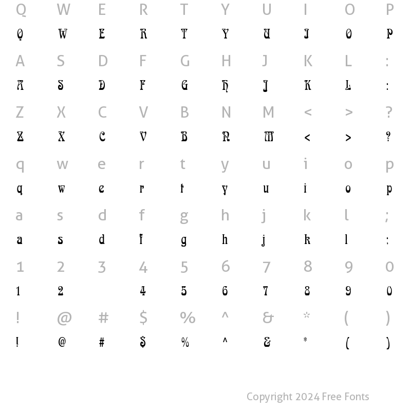 Character Map of LaliqueLight Regular