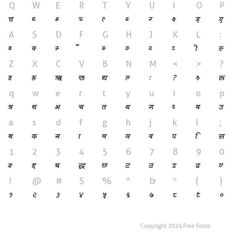 Character Map of Lalit-B Semi Bold001.000