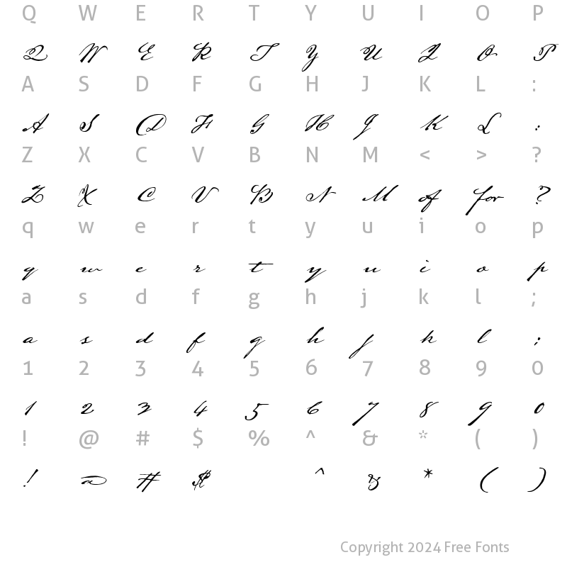 Character Map of LamarPen Regular