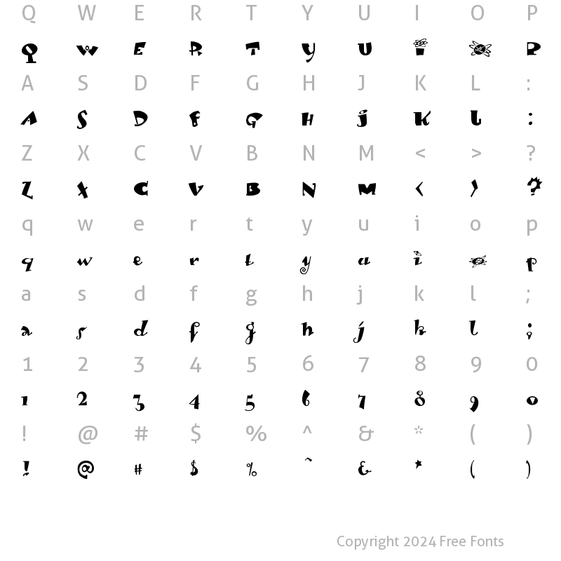 Character Map of LambadaDexter Regular