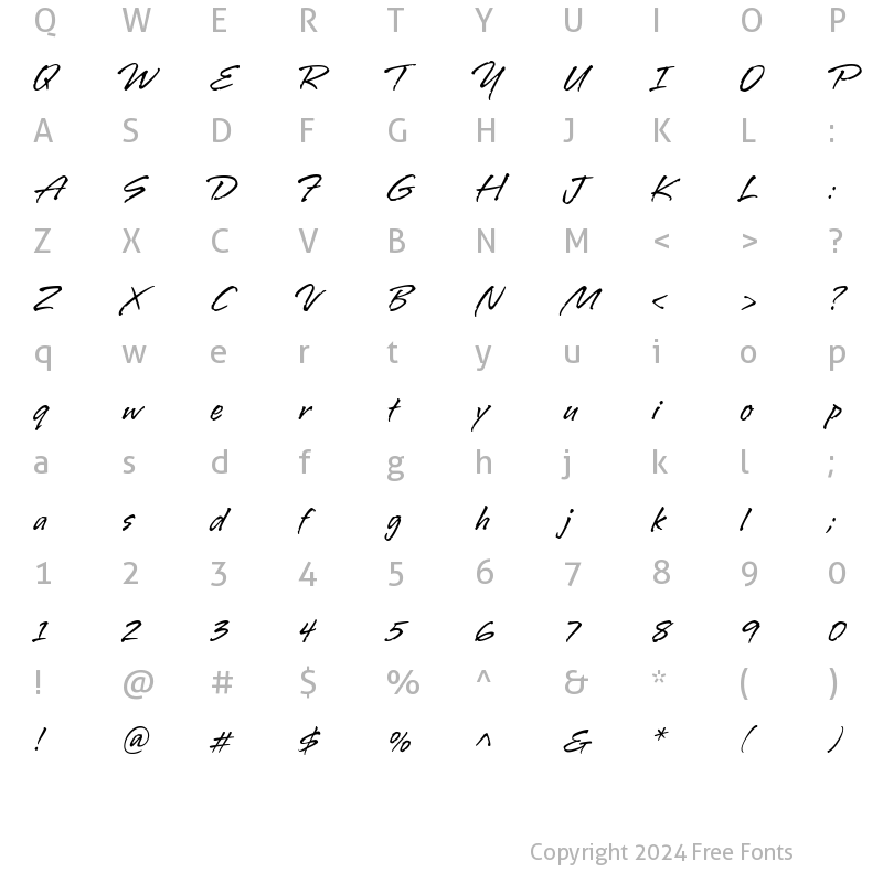 Character Map of LamboHmk Regular