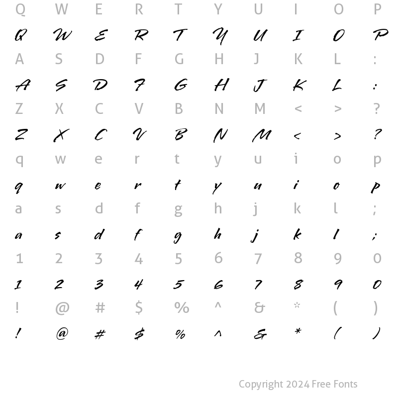 Character Map of LamboHmkBold Regular