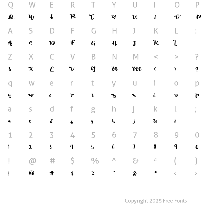 Character Map of lamborgini Regular